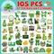 105 PCS St Patricks Day Stickers, Vinyl Waterproof Shamrock Stickers Irish Day Decals